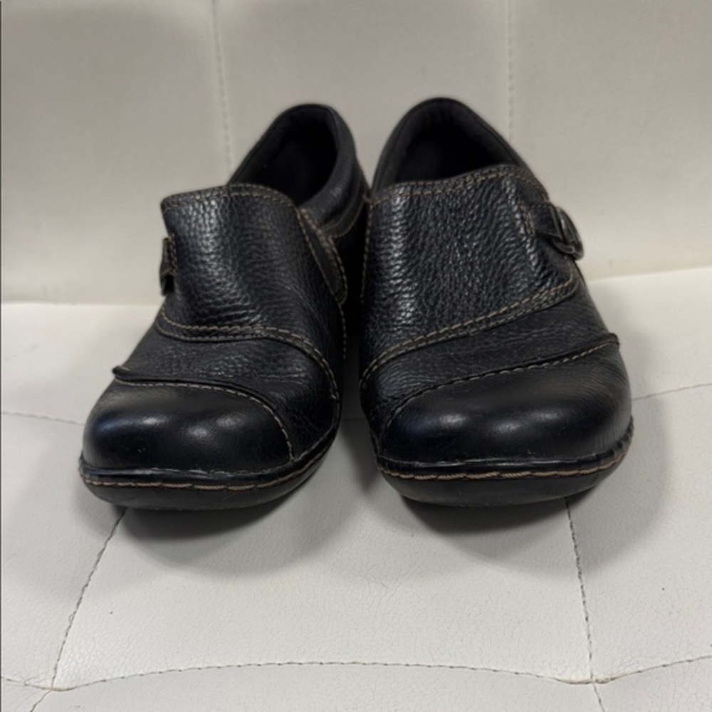 Clarks Collection Ashland Indigo Womens Shoe 8.5 Black Leather Loafer. - Picture 1 of 8